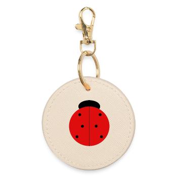 Coccinelle Rouge à Points Noirs - Porte-clés rond - huître - Devant