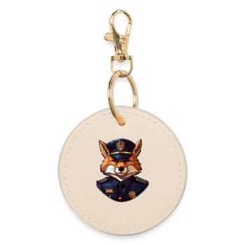 Police Fox - Round Keyring - oyster - Front