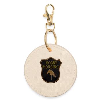 Hobby Horse Horsing Wappen - Runder Schlüsselanhänger - Auster - Vorne