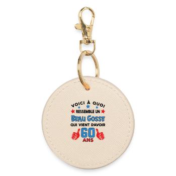 60 ans anniversaire homme cadeau humour drôle - Porte-clés rond - huître - Devant