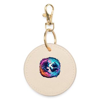 Stock market trading bull vs. bear - Round Keyring - oyster - Front