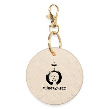 Enzo zen smiley Ensie Mindfulness - Round Keyring - oyster - Front