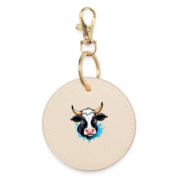 Cow in comic style - Round Keyring - oyster - Front