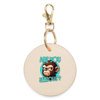 Bist du Serious Monkey? - Runder Schlüsselanhänger - Auster - Vorne