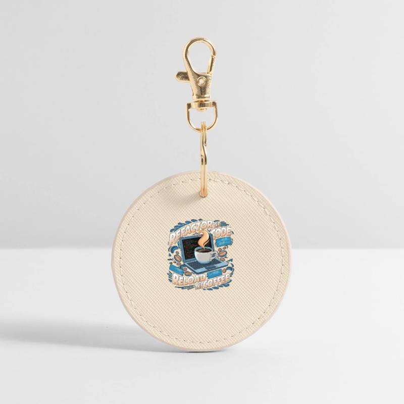 Programmers generate code from coffee Round Keyring