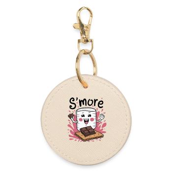 Happy S'more Connoisseur with Chocolate - Round Keyring - oyster - Front