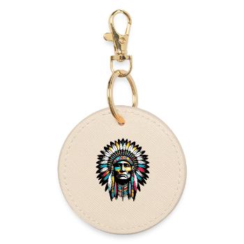 Amérindien Américain - Porte-clés rond - huître - Devant