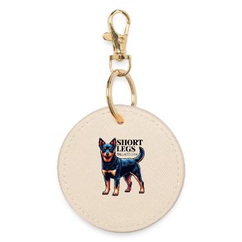 Lancashire Heeler Short Legs Saying Gift Idea - Round Keyring - oyster - Front
