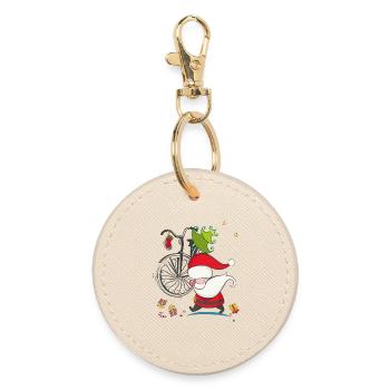 Santa Claus under stress - Round Keyring - oyster - Front