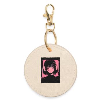 Anime Fille Graphique Grunge Pastel Goth Vaporwave - Porte-clés rond - huître - Devant