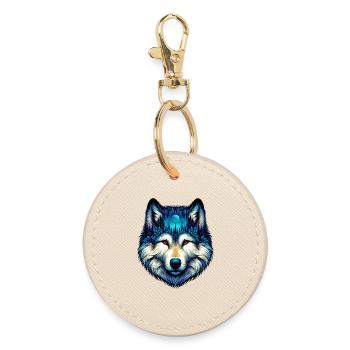 Wolf - Round Keyring - oyster - Front