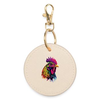 Chicken Chicken Hen Farm Farmer Cute Chickens - Round Keyring - oyster - Front