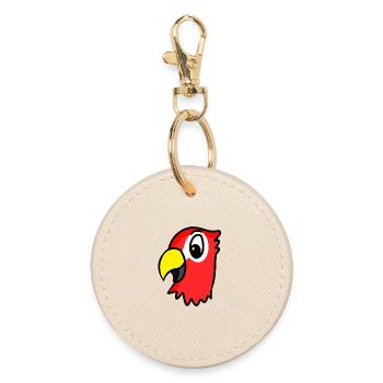 Parrot Head - Round Keyring - oyster - Front
