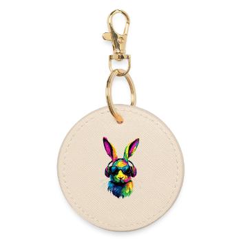 Bunny Rabbit Lover Hare Bunny Cute Bunnies - Round Keyring - oyster - Front