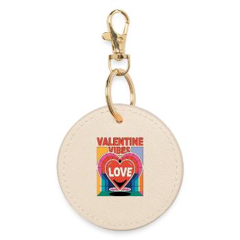 Valentine vibes for lovers on Valentine's Day - Round Keyring - oyster - Front