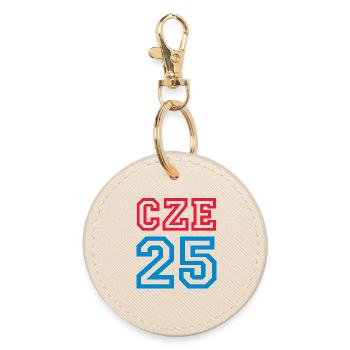 TSCHECHIEN Czech Republic - Round Keyring - oyster - Front