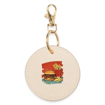 Burgers et frites rétro - Porte-clés rond - huître - Devant