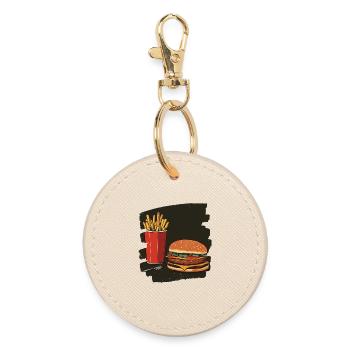 Burgers et frites rétro - Porte-clés rond - huître - Devant