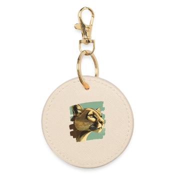 Lion de montagne Rétro - Porte-clés rond - huître - Devant
