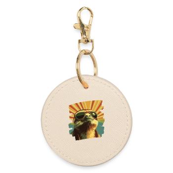 Sloth Retro - Round Keyring - oyster - Front