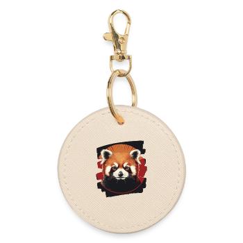 Panda roux rétro - Porte-clés rond - huître - Devant