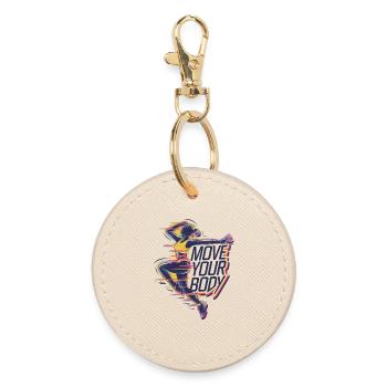 Move Your Body Dynamic Fitness - Round Keyring - oyster - Front