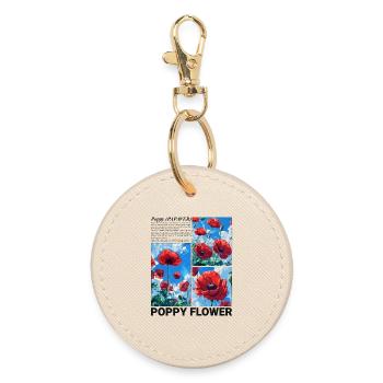 Coquelicot Nature Esthétique Botanique Fleur Cadeau - Porte-clés rond - huître - Devant
