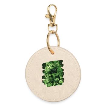 Chat de la Saint-Patrick - Porte-clés rond - huître - Devant