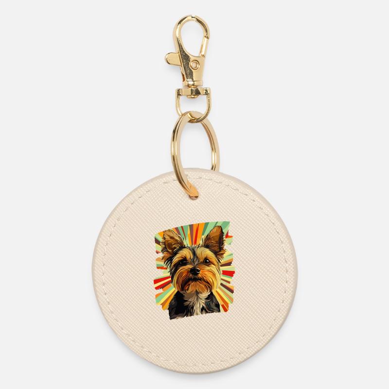 Yorkshire Terrier - Round Keyring - oyster