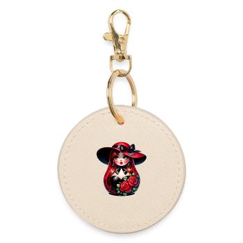 Russian Girl! Matryoshka Russian for Russians - Round Keyring - oyster - Front