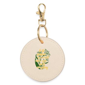 Blumen - Frühling - Be the sunshine - Spruch - Round Keyring - oyster - Front