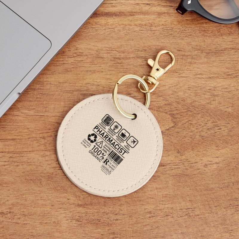 Pharmacist multi tasking problem solving Round Keyring