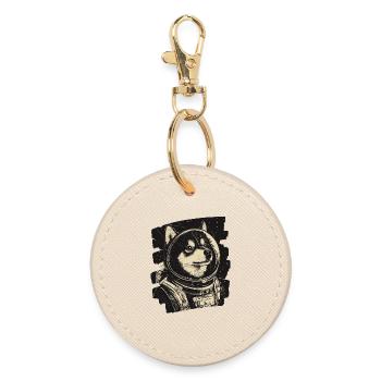 Astronaute husky - Porte-clés rond - huître - Devant