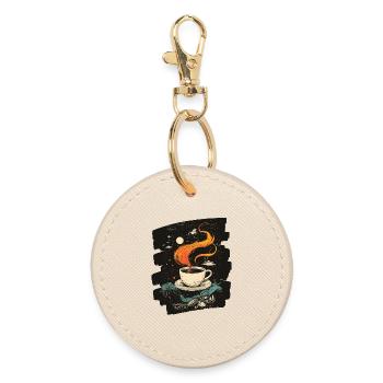 Kaffee Coffee Kaffeeliebhaber - Runder Schlüsselanhänger - Auster - Vorne