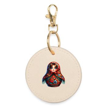 Russian Girl! Matryoshka Russian for Russians - Round Keyring - oyster - Front