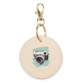 Kamera Fotokamera Fotograf Fotografin - Runder Schlüsselanhänger - Auster - Vorne
