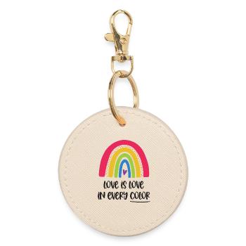 Mois de la fierté LGBTQ - L’amour, c’est l’amour dans toutes les couleurs - Porte-clés rond - huître - Devant
