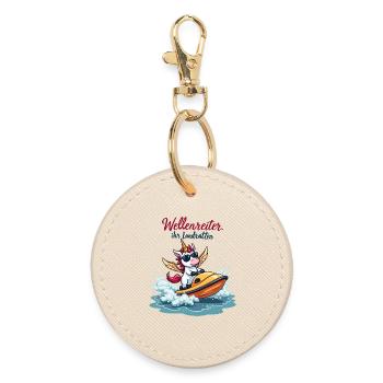 Surfeur Licorne - Porte-clés rond - huître - Devant