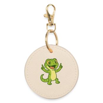 Joyeuses vibrations de gecko - Porte-clés rond - huître - Devant