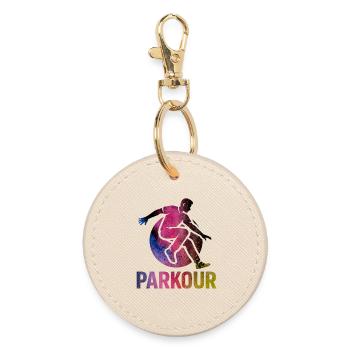Parkour Jump - Design urbain dynamique - Porte-clés rond - huître - Devant