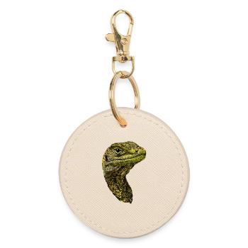 Monitor lizard, reptile, Komodo dragon, banded monitor lizard, lizard - Round Keyring - oyster - Front