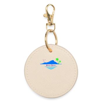 Bora Bora Palm Trees Island Sea Dream Beach Souvenir - Round Keyring - oyster - Front