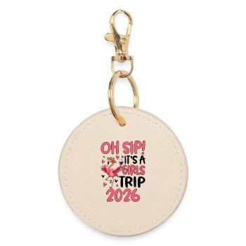Girls Trip Flamingo Party Design 2026 - Runder Schlüsselanhänger - Auster - Vorne
