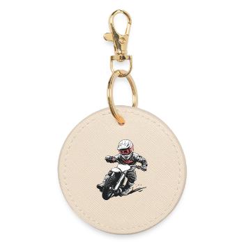 Conception de motocross aventureuse pour le sport automobile - Porte-clés rond - huître - Devant