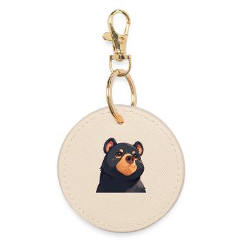 Sun Bear Malaienbär - Runder Schlüsselanhänger - Auster - Vorne