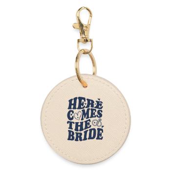 Here Comes the Bride – Wedding - Round Keyring - oyster - Front