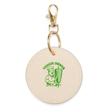 Veggie Döner - Fast Food - Vegan Kebab - Round Keyring - oyster - Front