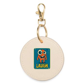 Whimsical Monster  - Round Keyring - oyster - Front