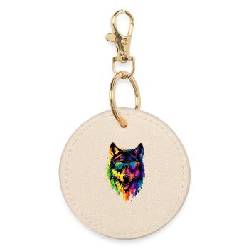 Wolf Love Wolves Wolf Pack Wolfhound Wild Wolf - Round Keyring - oyster - Front