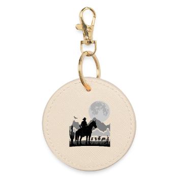 RANGER VECTOR | RANCHER SILHOUETTE | 6K HDR - Round Keyring - oyster - Front